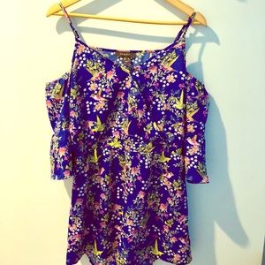 NWOT Primark Blue Bird Print Romper